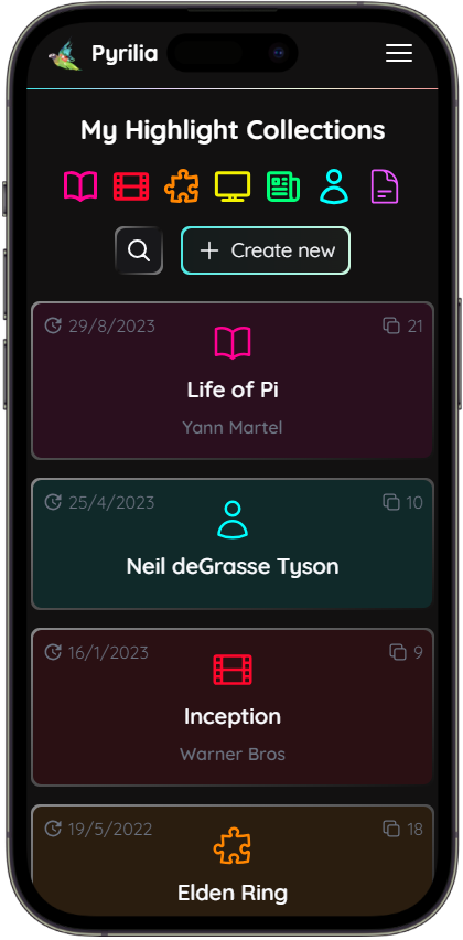 Pyrilia app screenshot